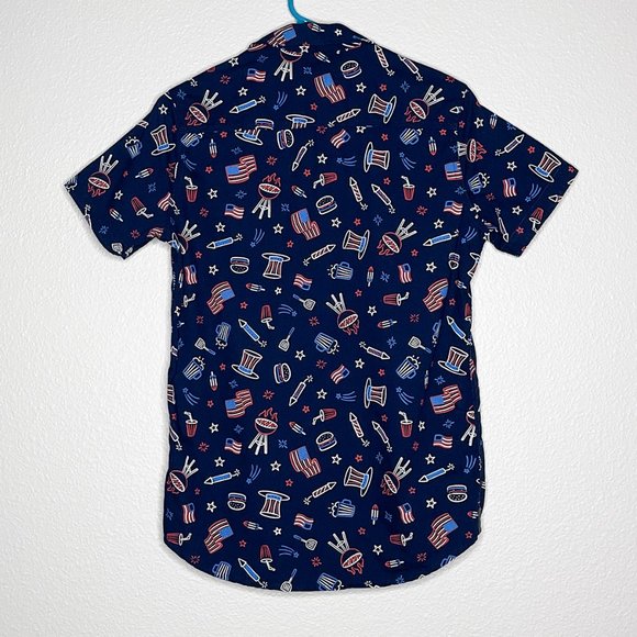 Free‎ Planet Navy Blue Button Down Fourth Of July Vibe Size XS - Picture 9 of 10